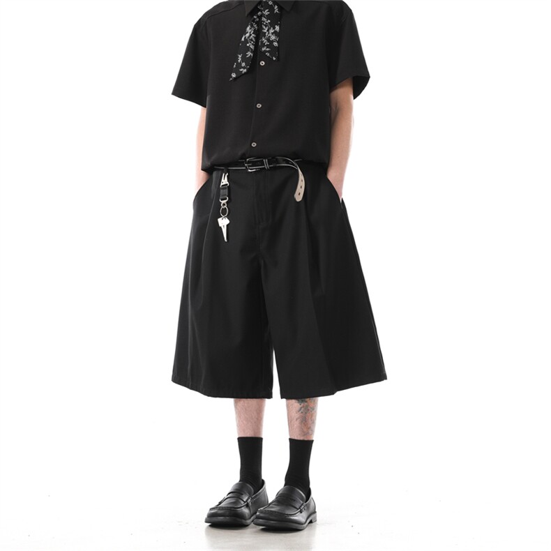 903-WK209-P65S-XXL【灰色黑色】老钱风休闲西裤短裤男!2,男装牛仔裤,星座903