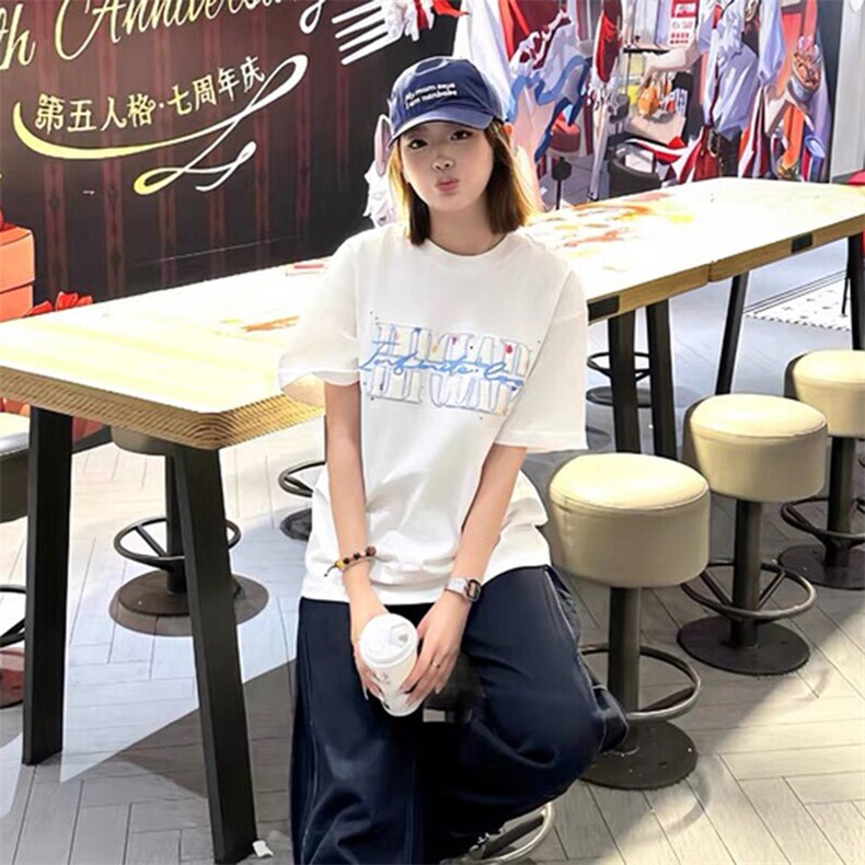 万针全刺绣工艺抖音得物高品质260克重磅纯棉双纱美式高街短袖T恤,男装T恤,电商A486