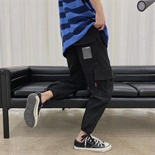 20秋装港风大码潮流工装灯芯绒宽松抽绳小脚休闲男裤K1016-P45，男装休闲裤，电商A009A（原A058A）