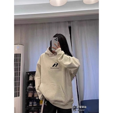 美式潮牌卫衣秋冬季连帽银狐绒加厚纽扣小众外套WCX413-P56，女装短外套，星座208-5