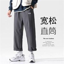 2021秋季新大码男日系无影墙宽松贴标束脚九分裤休闲裤K2103-P30，男装休闲裤，电商A001