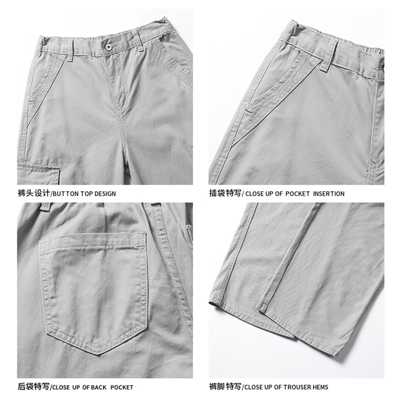 2025秋季新款白底美式水洗工装裤M-5XLGK251032-特P45,男装工装外套,电商A022