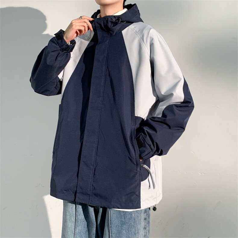2024春秋新款冲锋衣连帽夹克户外工装日系百搭撞色外套JK2363-P75,男装夹克,电商A128