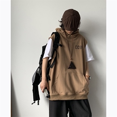 C363-P452024夏季新款日系复古连帽背心男潮牌宽松运动上衣现货，男装背心/马甲，星座512-6