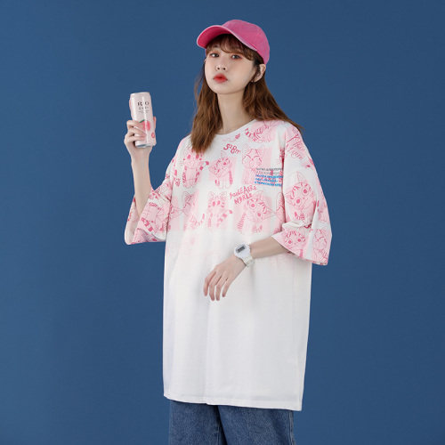 版权已注册2021夏季短袖纯棉上衣T恤女227-6-T929-P40，女装T恤，星座227