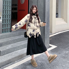 新中式不规则小众设计感短款羽绒服女冬季2025新款加厚白鸭绒外套，女装羽绒服，2C278