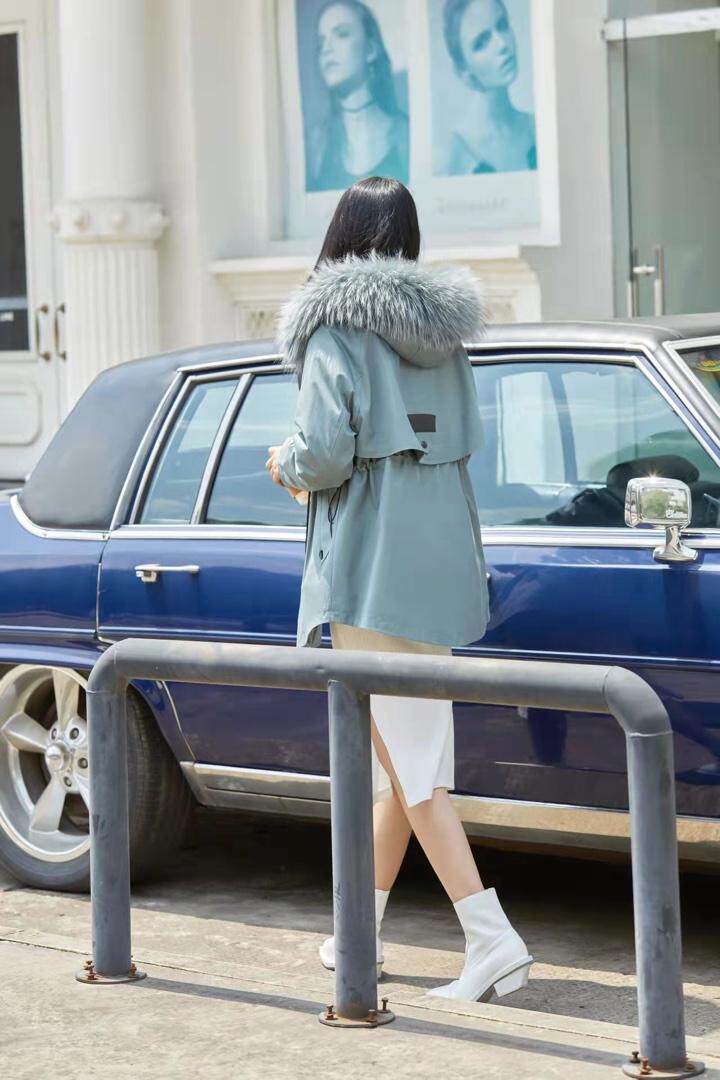 冬装现货一手长短款派克不可脱卸细腻光洁手感舒适，其它，千浪依族