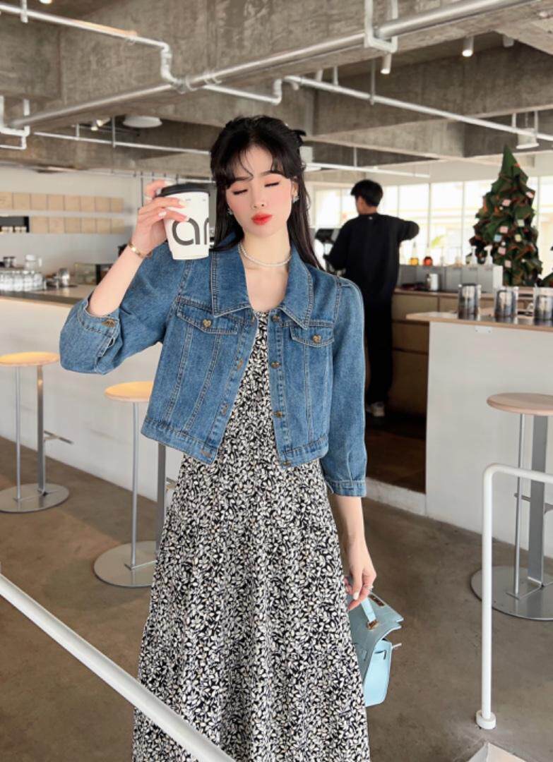 两件套碎花连衣裙，女装连衣裙，韩伊雪