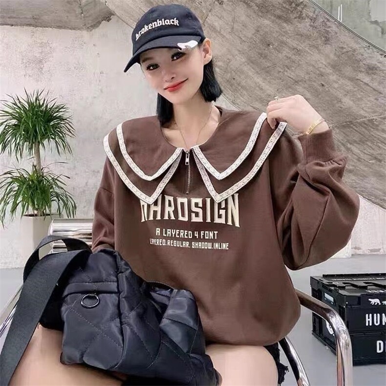 卫衣百搭款，女装卫衣/绒衫，茶玛