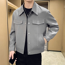 秋季2023轻熟抖音小伙明线纯色休闲夹克店主风A236-JK5030-P130，男装夹克，电商A236