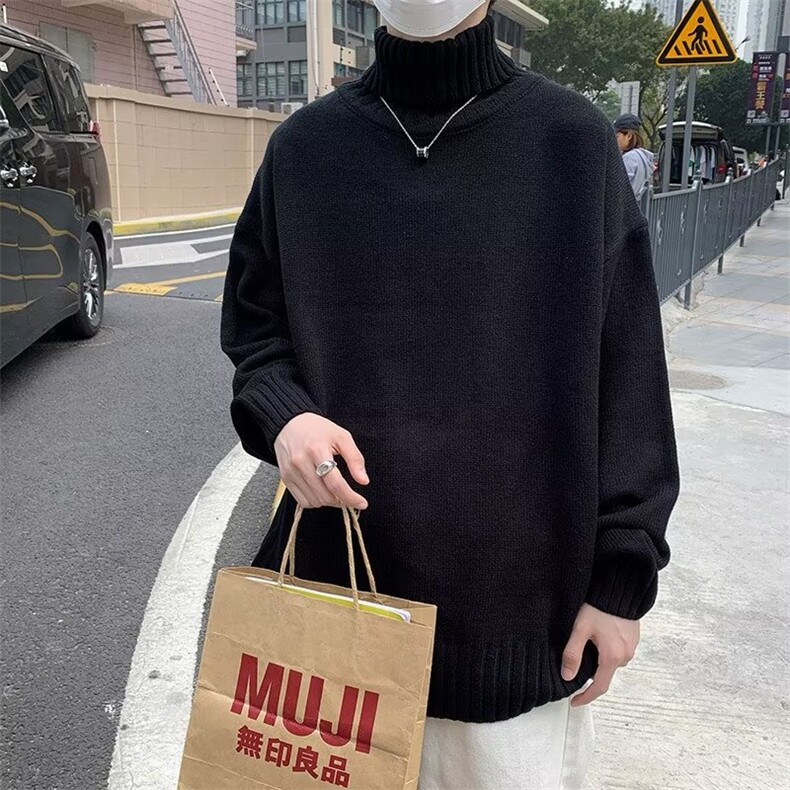 加厚毛衣针织衫男冬季青春流行可翻高领长袖套头纯色休闲潮YM60,男装针织衫/毛衣,星座302B-3