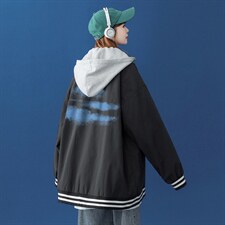 ！春季新品百搭设计感小众晕染涂鸦宽松夹克外套G24P65控88，男装夹克，A247A