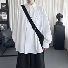 设计感不规则立体休闲白色衬衫SG633-P78，男装衬衫，星座1017