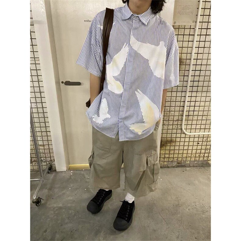 W9643-P45网图现货美式复古大口袋工装短裤夏季新款休闲七分裤,男装牛仔裤,星座1608-2
