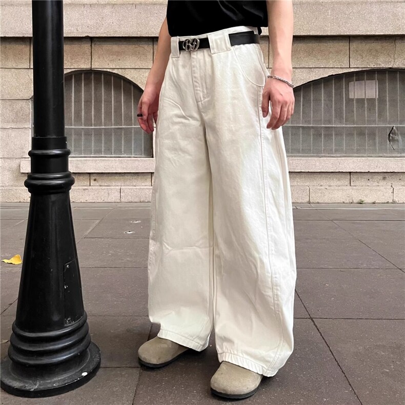 阔腿牛仔裤男款夏季美式潮牌直筒裤高街显瘦裤子NZ9020,男装牛仔裤,星座516A