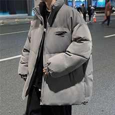 港风夜景冬款宽松字母印花百搭立领棉服A247-MY2102特批60控99，男装棉衣，电商A247