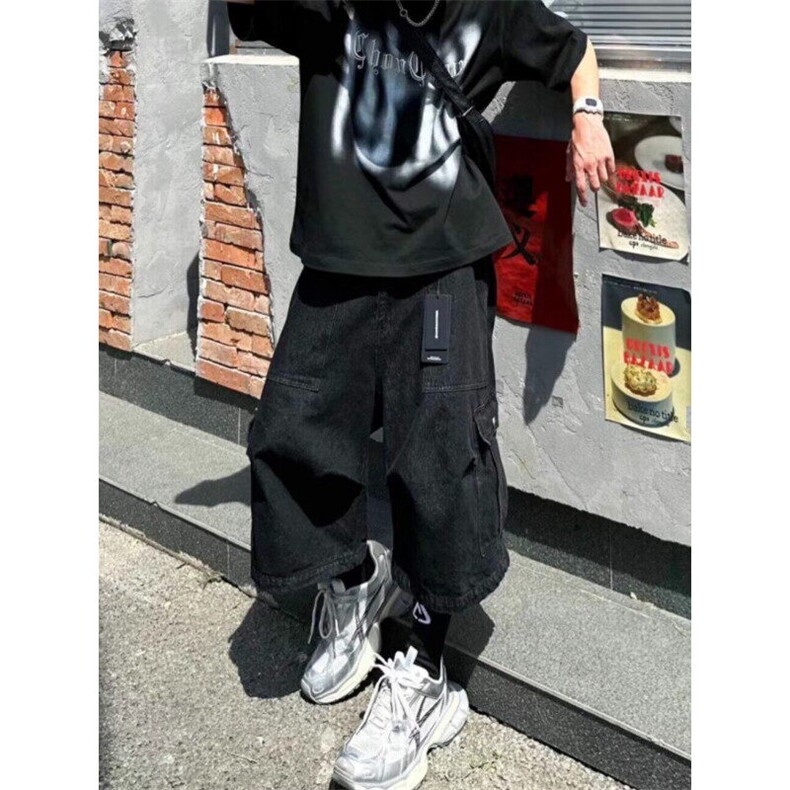 05夏季美式高街复古宽松直筒多口袋工装五分裤-NZ308-网络图,男装牛仔裤,星座1002-2