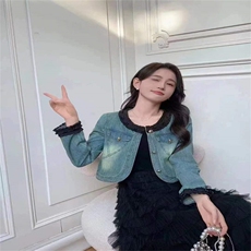 《高质现货》法式蛋糕裙牛仔外套两件套套裙，女装套装/套裙，曼琳思菲