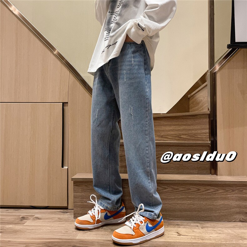 D232-CN03-P45控58直筒宽松牛仔裤，男装牛仔裤，电商D232A
