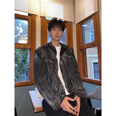JK8638-P76美春秋男士覆古短垫肩牛仔夹克高端帅气高街，男装夹克，电商B323A