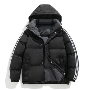 新款棉服冬季三条杠加厚连帽面包服情侣装韩版宽松棉袄MY3972-P90图片