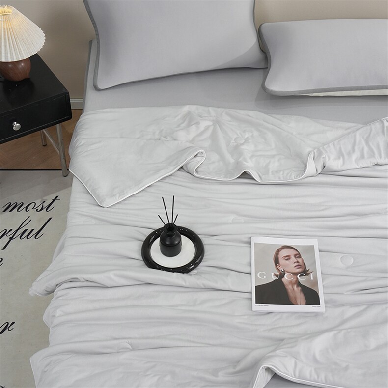 新款100%锦纶175克凉感丝软凉席三件套夏被四件套，凉席，一起卖家纺