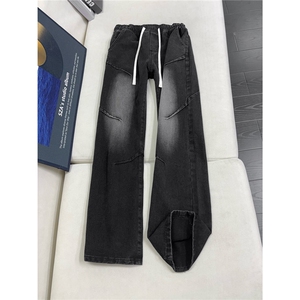 B221 美式ins高街暗黑结构宽松直筒牛仔裤 LK25562-特P38控68图片