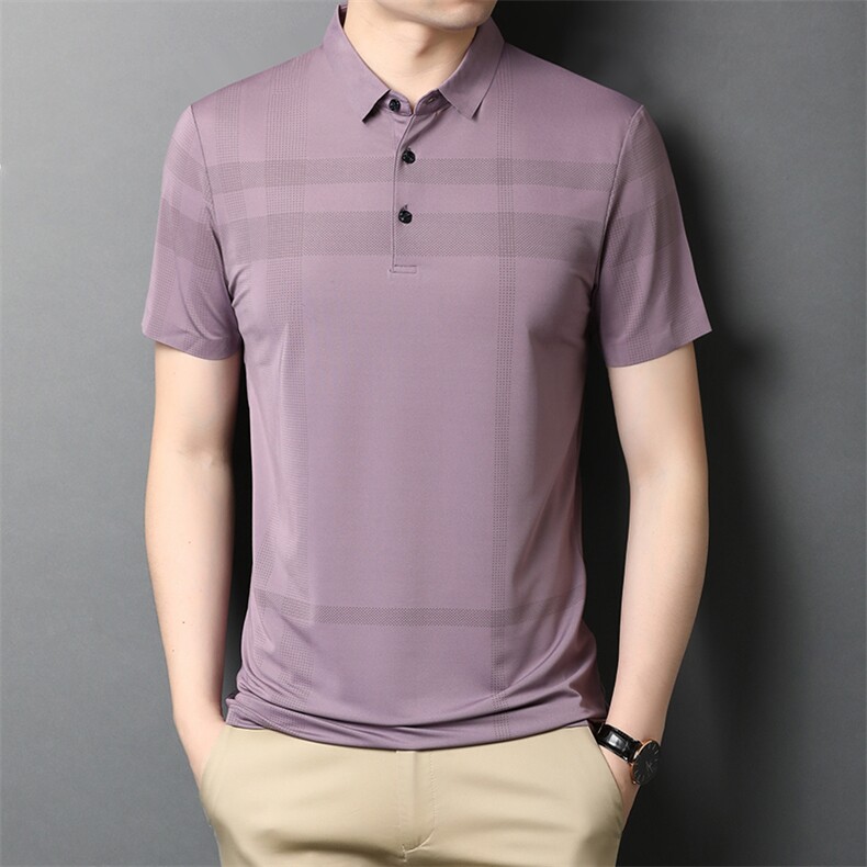 QLM9956男士夏季短袖T恤时尚休闲POLO衫翻领T恤爸爸装上衣男P55,男装T恤,钱塘6003（原4033）