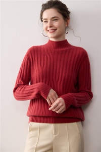 新款秋冬100%纯山羊绒衫女半高领针织衫宽松百搭加厚毛衣打底衫图片