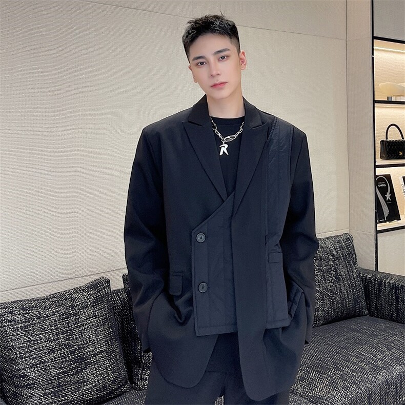 红炸街西服外套男高级感黑色上衣设计感小众A345-181-P135,男装西服,电商A345