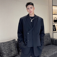 红炸街西服外套男高级感黑色上衣设计感小众A345-181-P135，男装西服，电商A345