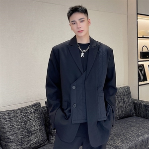 红炸街西服外套男高级感黑色上衣设计感小众A345-181-P135图片