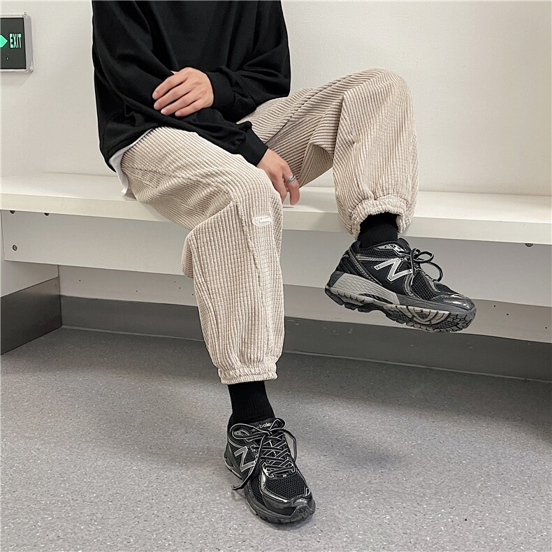 1灯芯绒春季港风休闲裤男卫裤大码M-5XL九分裤运动裤K7439P45控68，男装休闲裤，星座226-2