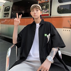 男士冰丝绣标衬衫春季2024新款C4078P30，男装衬衫，星座1116-2