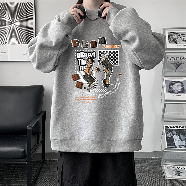 S6282-P28秋季圆领卫衣男大码韩版宽松长袖外套,男装卫衣,电商A040