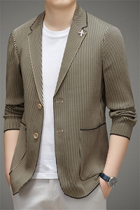 春秋季男纯色西装外套韩版休闲便服两粒扣西服上衣 ZL88803-P230图片