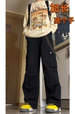 春季加长版工装裤男高个子阔腿直筒伞兵裤188cm110裤子KZ012P78，男装休闲裤，电商B312