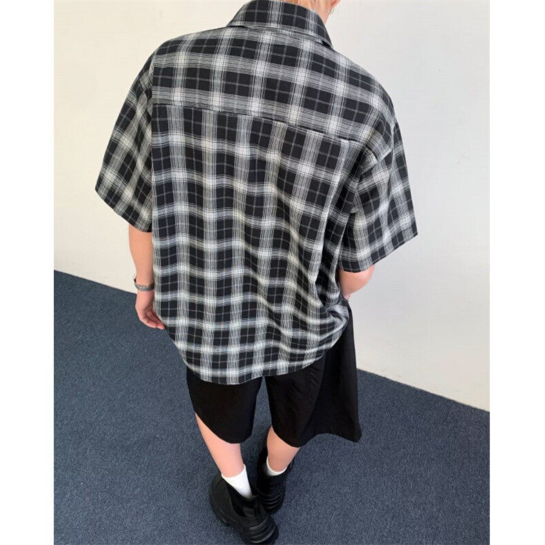 衬衫夏装港风学生宽松小众设计感趣味新款男装CK219P34,男装衬衫,星座1013-1
