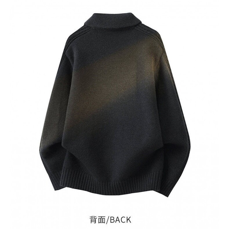 MM318-P73新款潮牌宽松翻领高级感半拉链套头毛衣,男装针织衫/毛衣,星座617A-2