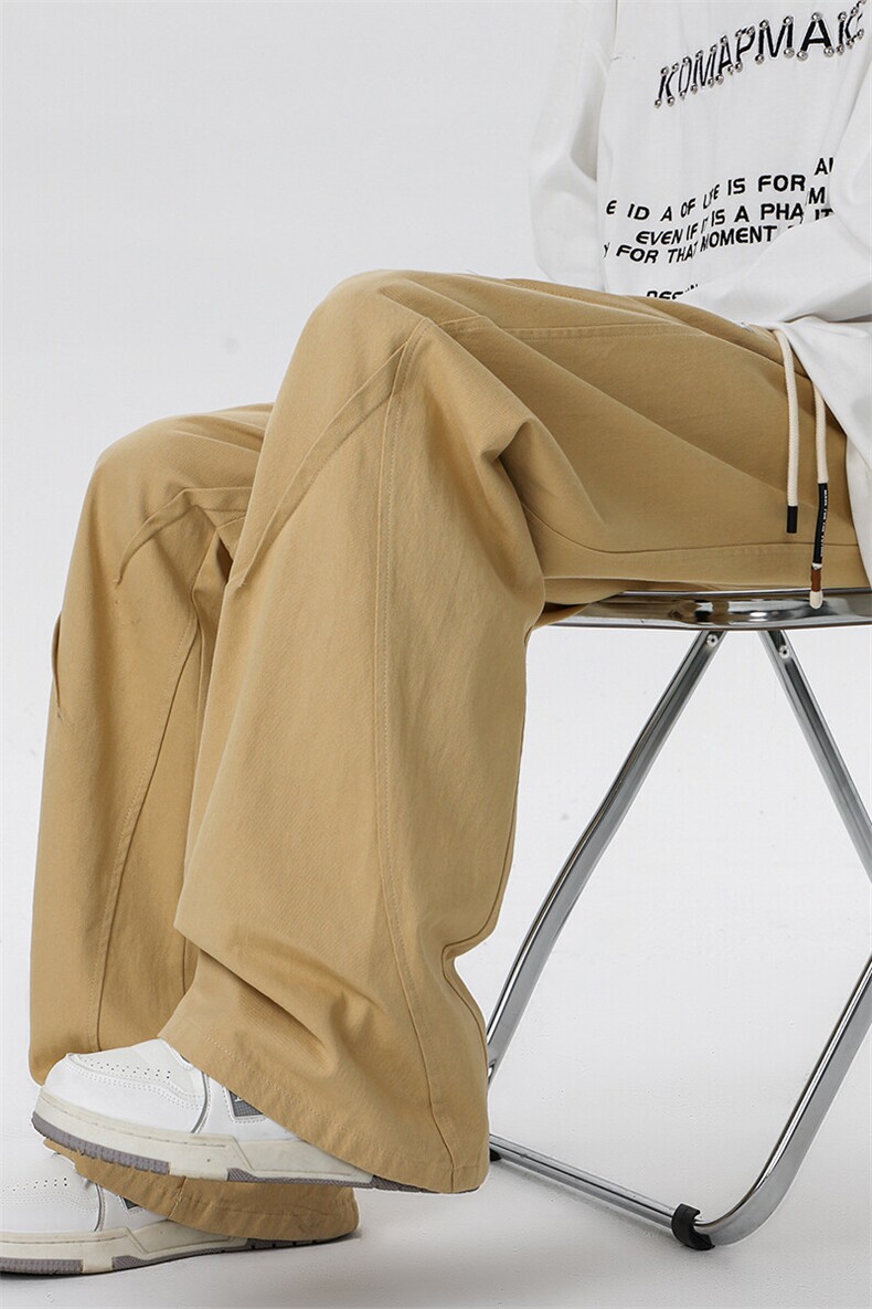 8XL-M休闲裤男日系潮牌拼接宽松阔腿裤直通工装裤K9103P68控88,男装工装外套,电商D206-1