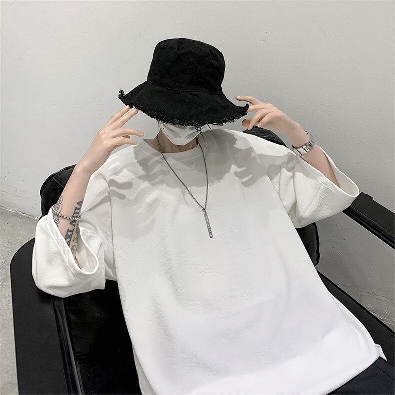 Q11099-P30 春夏季七分袖t恤男大码五分袖男短袖中袖   大皂风图片