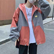 撞色拼接夹克男士春秋款美式休闲连帽冲锋衣潮Y68P52，男装夹克，星座1116-2