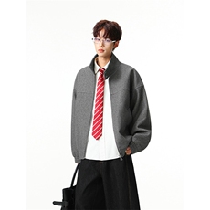 呢料夹克复古立领毛呢夹克痞帅宽松百搭情侣外套504-F68-P70控108，男装夹克，星座504