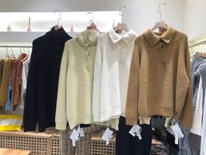 高领半扣毛衣 百搭款,女装针织衫/毛衣,TOP.1