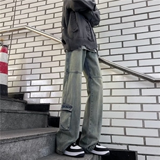秋季牛仔裤男港风潮牌直筒裤腿休闲裤秋冬百搭休闲长裤子TK08-P50，男装牛仔裤，星座1109-3