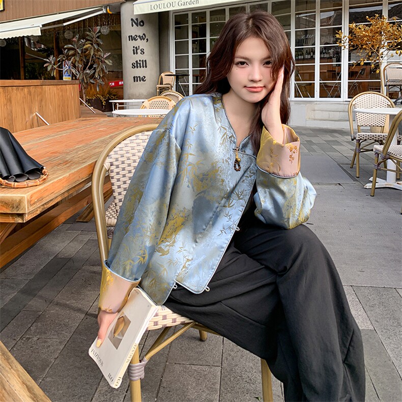 【已出货】内含买家秀新中式气质风外套2C372-9029-P145控198,女装短外套,2C372