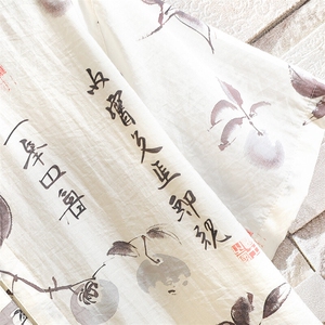 新中式短袖衬衫男士夏季薄款宽松风盘扣印花衬衣男款7009P40图片