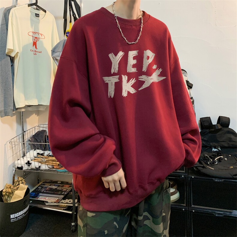 ！圆领卫衣男装港风长袖T恤男外套男WY146-P28,男装卫衣,电商B367