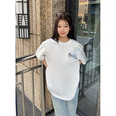 万针全刺绣解构设计260克重磅双纱纯棉高品质美式高街短袖T恤特35，男装T恤，电商A486-1