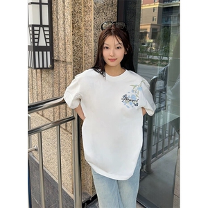 万针全刺绣解构设计260克重磅双纱纯棉高品质美式高街短袖T恤特35图片